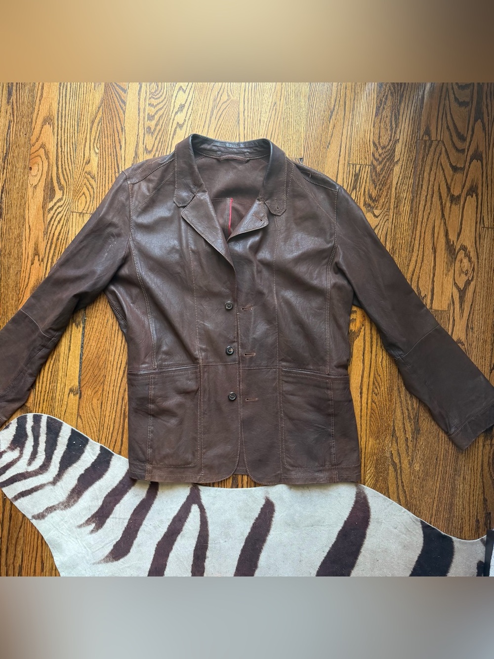 Kapraun Brown Leather Blazer Jacket